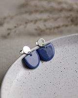 Ohrstecker 'Porzellanplätchen Halbkreis'