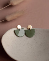 Ohrstecker 'Porzellanplätchen Halbkreis'