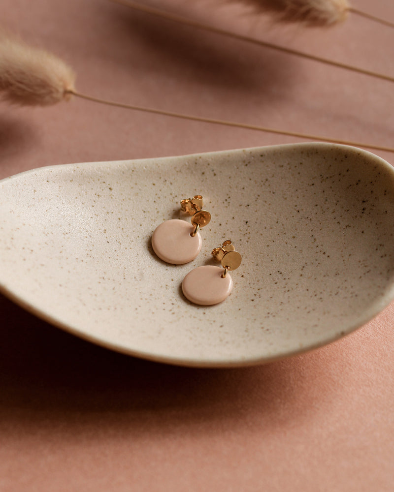 Ohrstecker 'Porzellanplättchen Rund'