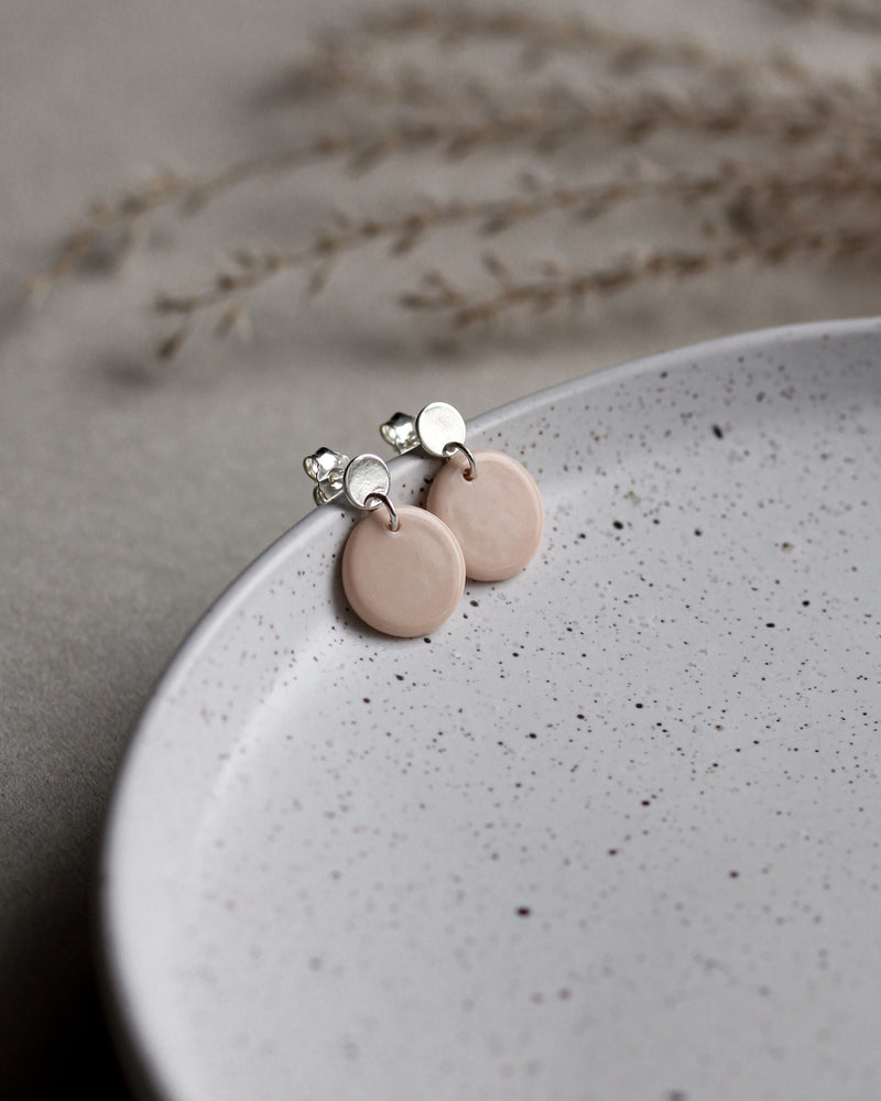 Ohrstecker 'Porzellanplättchen Rund'