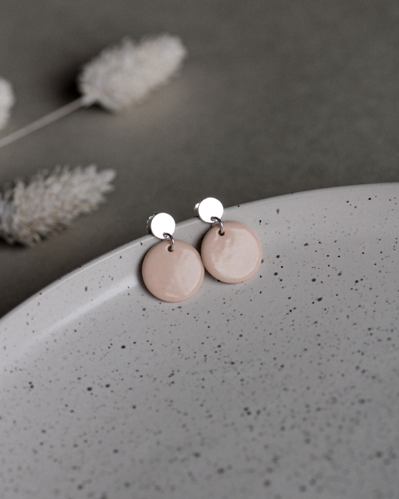 Ohrstecker 'Porzellanplättchen Rund'