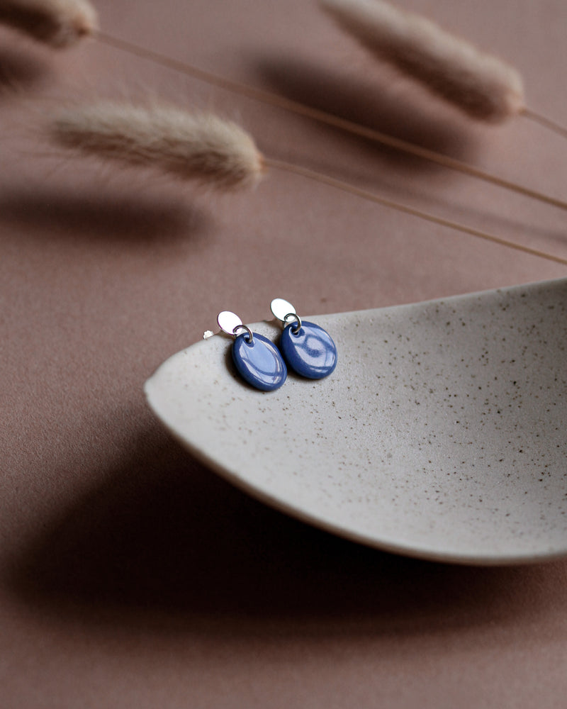 Ohrstecker 'Porzellanplättchen Rund'