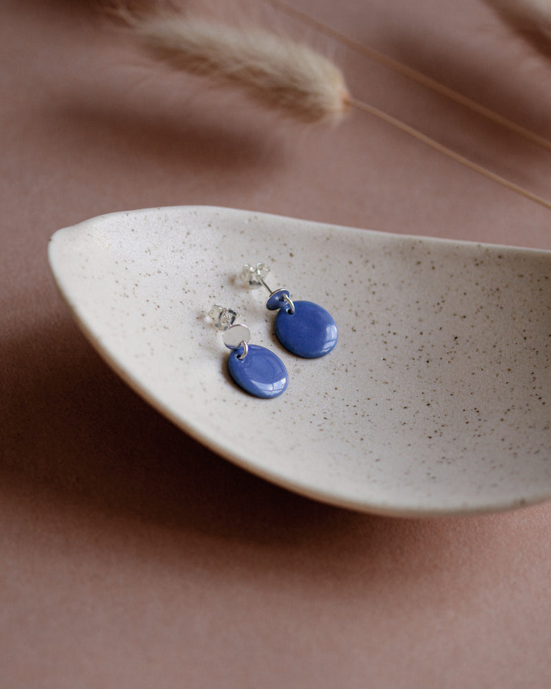 Ohrstecker 'Porzellanplättchen Rund'