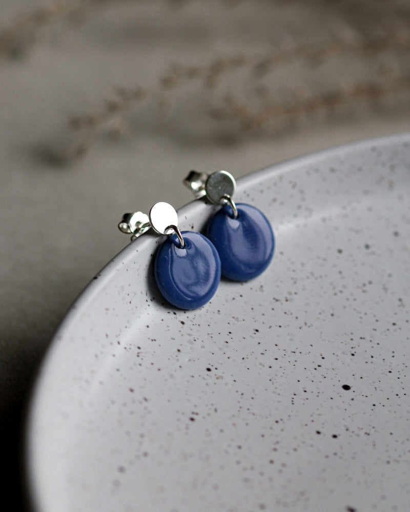 Ohrstecker 'Porzellanplättchen Rund'