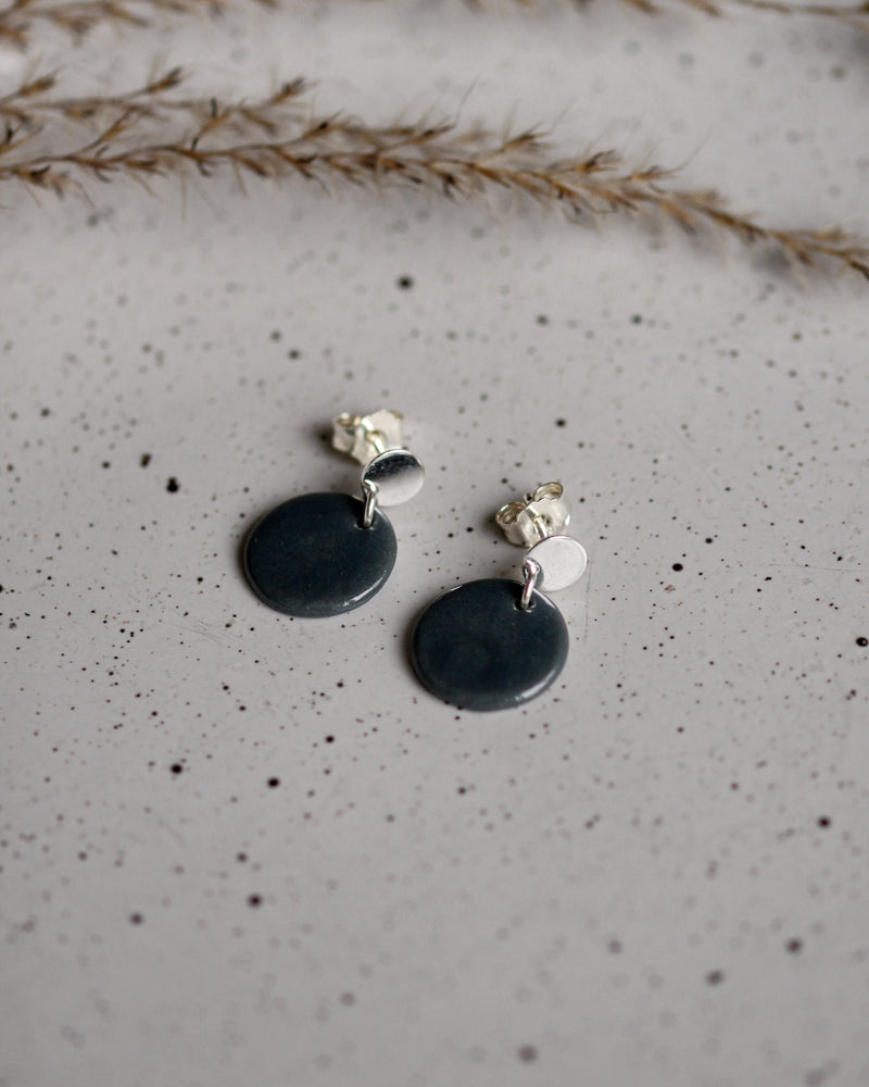 Ohrstecker 'Porzellanplättchen Rund'