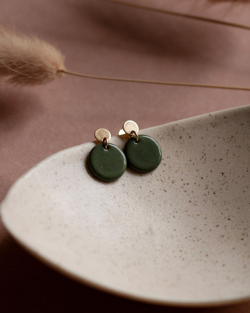 Ohrstecker 'Porzellanplättchen Rund'