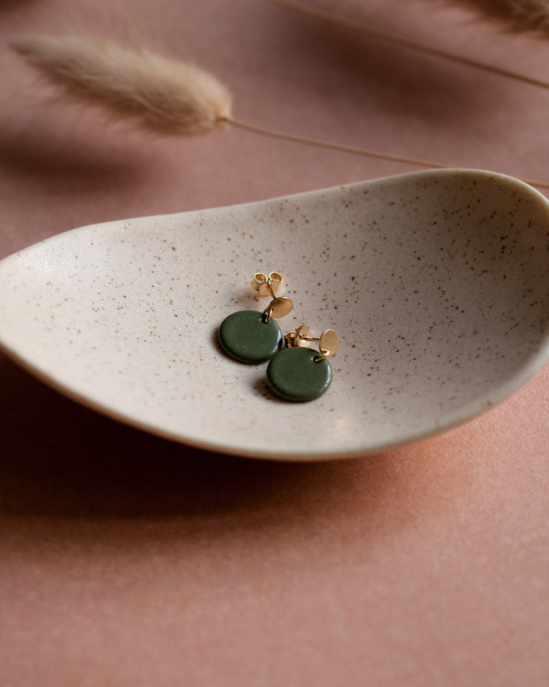 Ohrstecker 'Porzellanplättchen Rund'