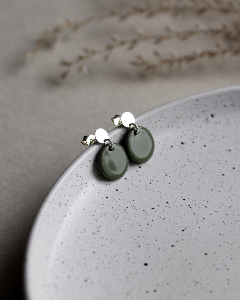 Ohrstecker 'Porzellanplättchen Rund'