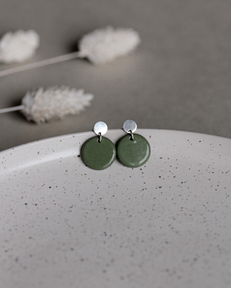 Ohrstecker 'Porzellanplättchen Rund'