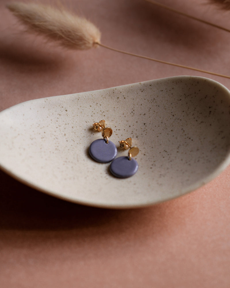 Ohrstecker 'Porzellanplättchen Rund'