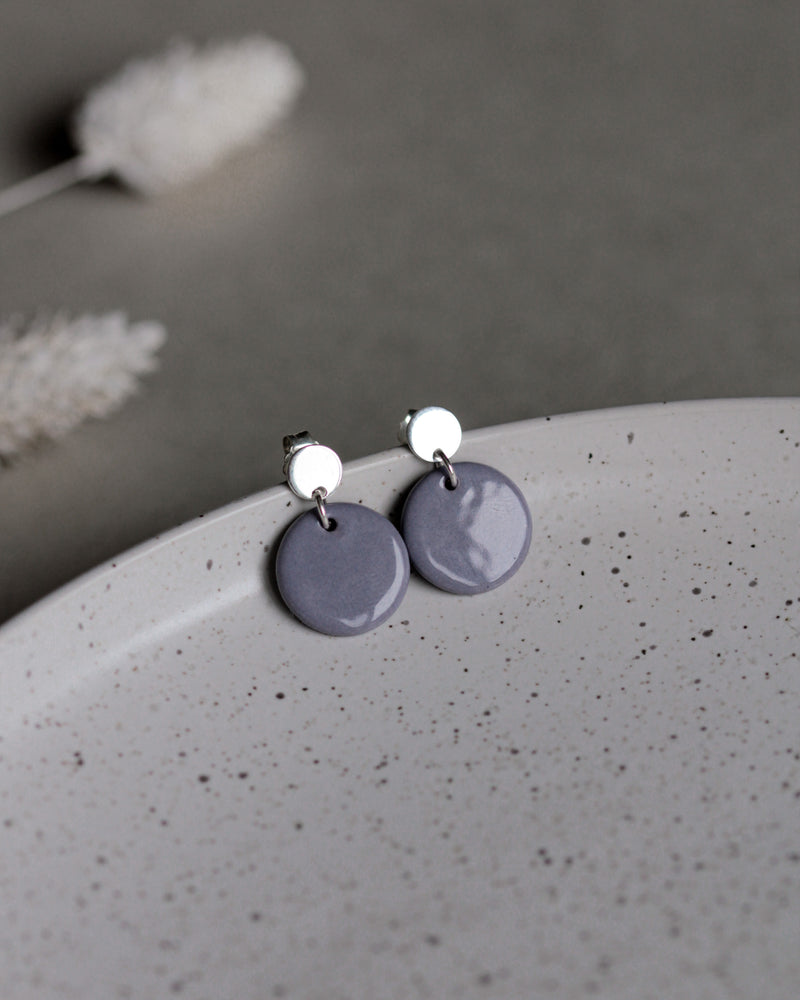 Ohrstecker 'Porzellanplättchen Rund'