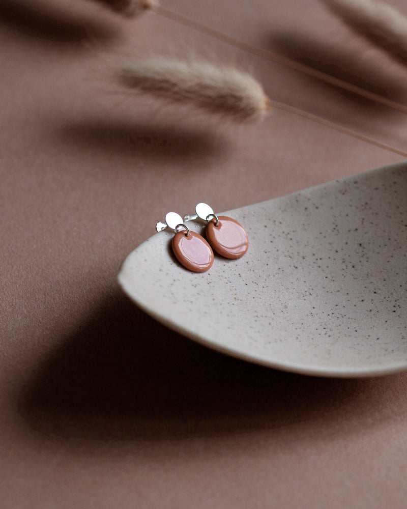 Ohrstecker 'Porzellanplättchen Rund'