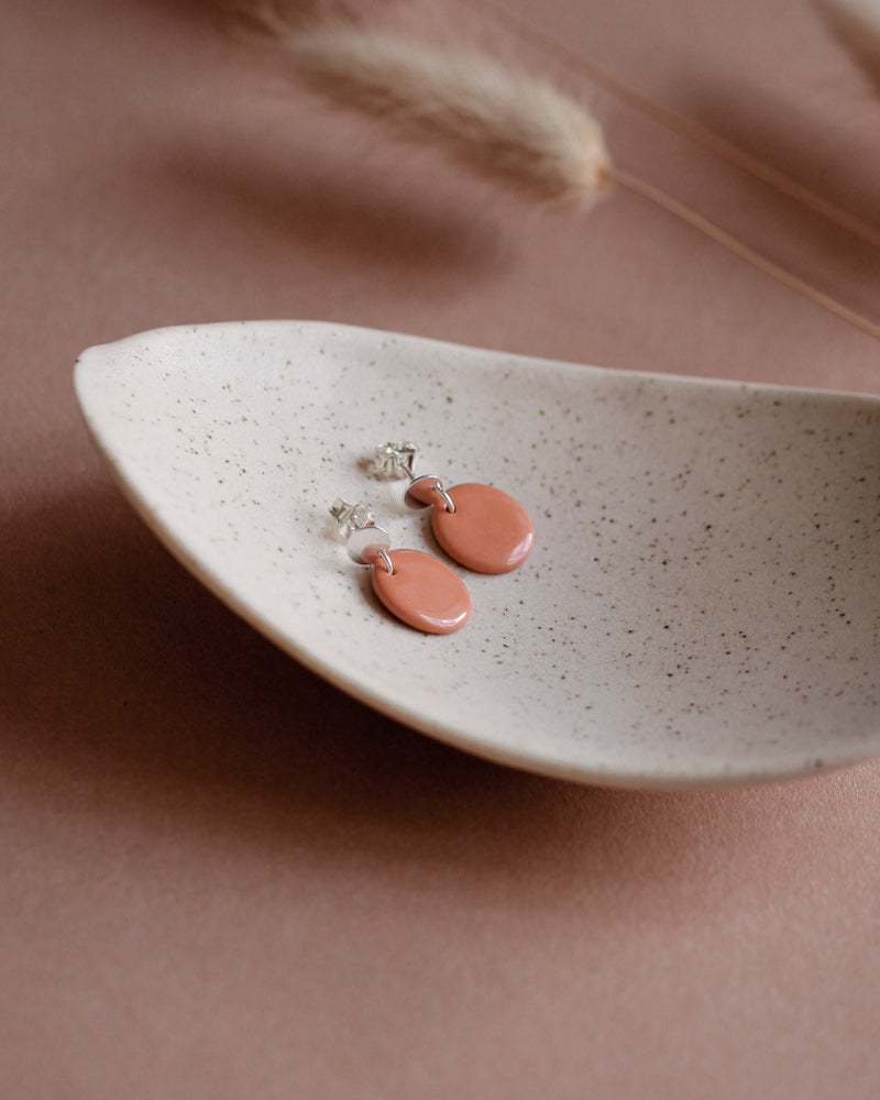 Ohrstecker 'Porzellanplättchen Rund'