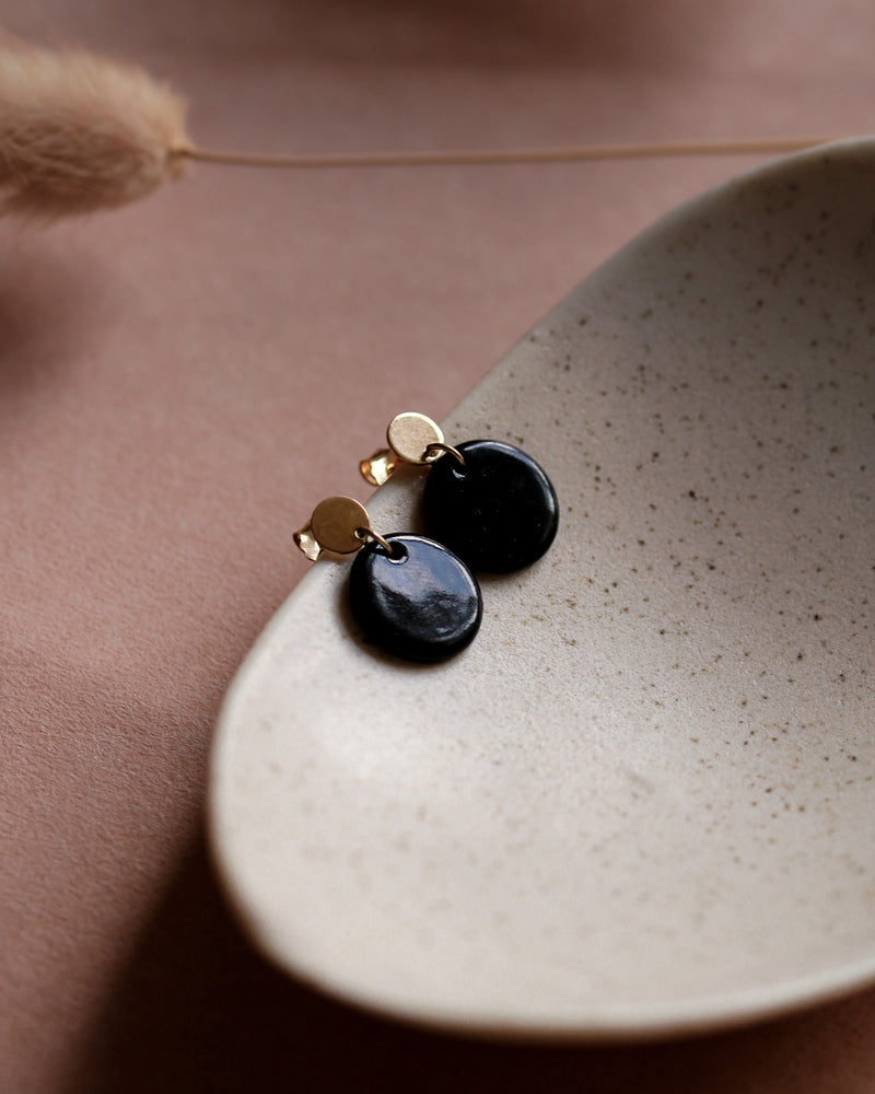 Ohrstecker 'Porzellanplättchen Rund'