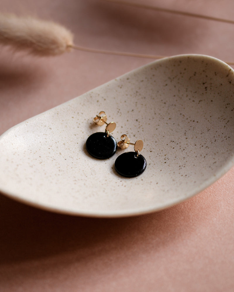 Ohrstecker 'Porzellanplättchen Rund'