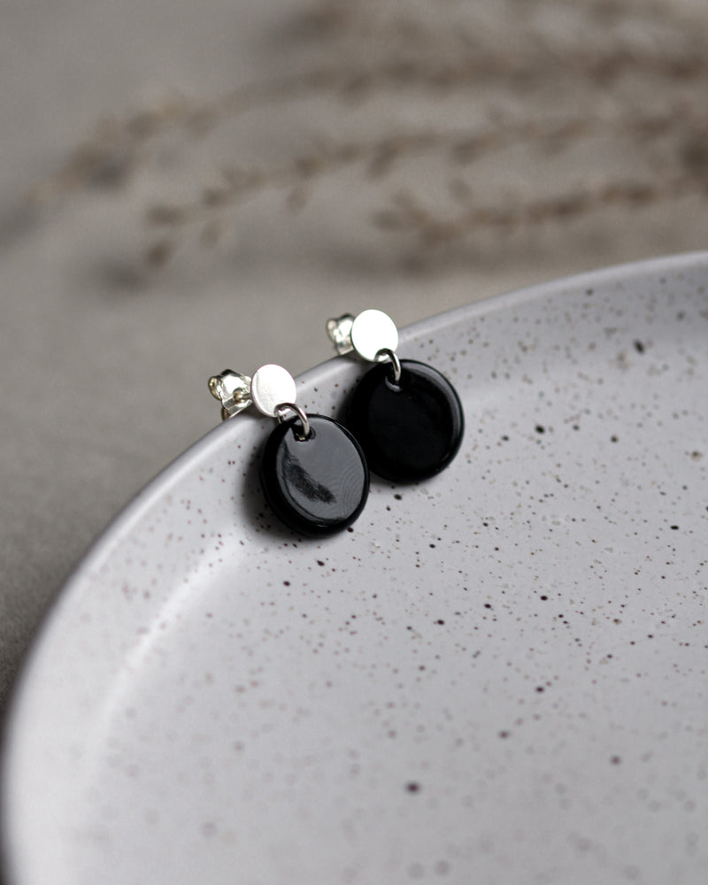 Ohrstecker 'Porzellanplättchen Rund'