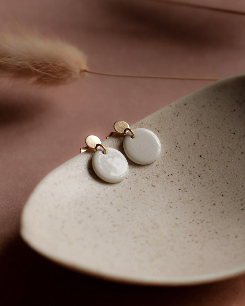 Ohrstecker 'Porzellanplättchen Rund'