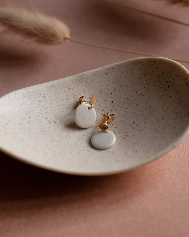 Ohrstecker 'Porzellanplättchen Rund'