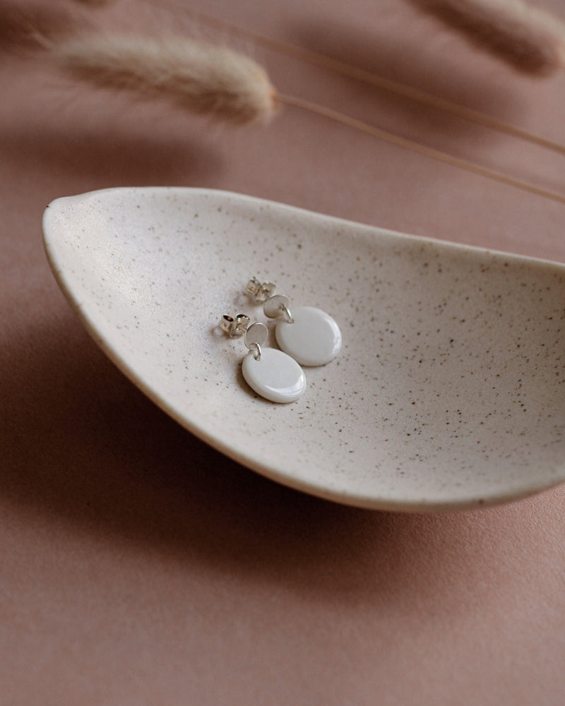 Ohrstecker 'Porzellanplättchen Rund'