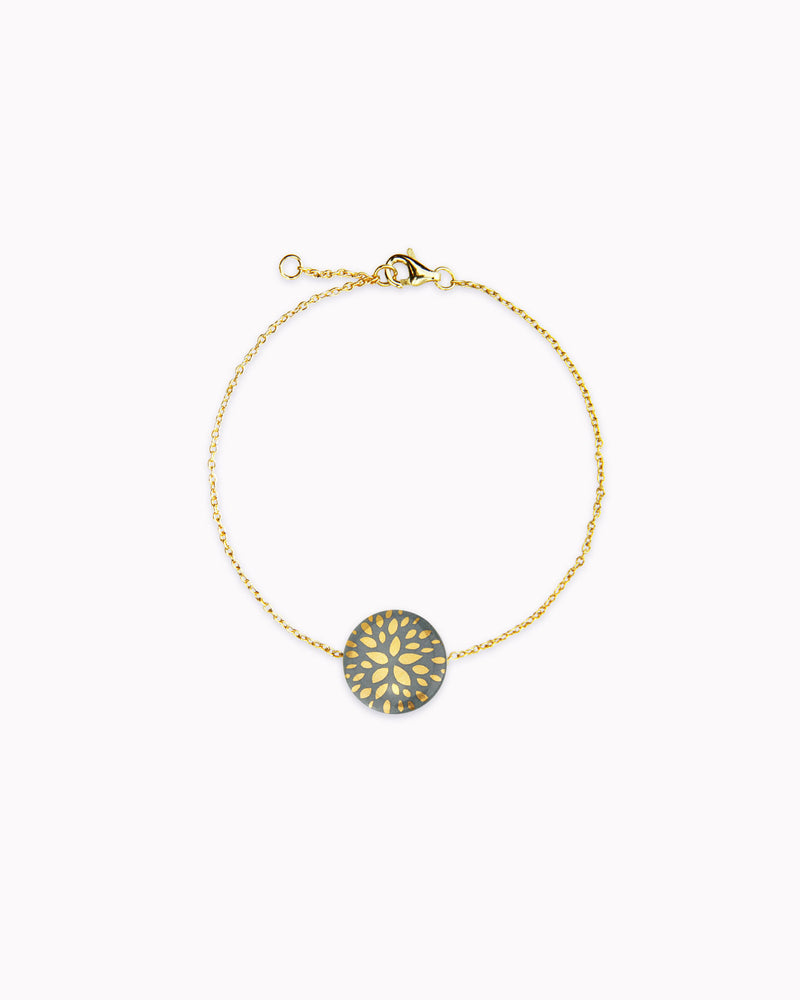 Porzellan-Armband 'Blumenstern' Gold