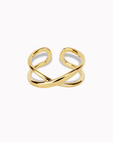 Ring 'Doppel' 925 Silber / vergoldet