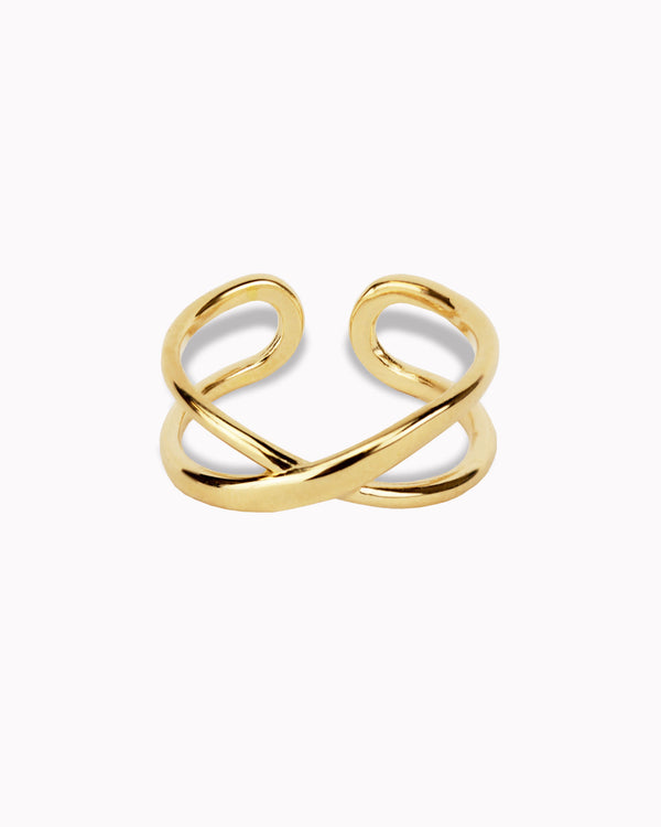 Ring 'Doppel' 925 Silber / vergoldet
