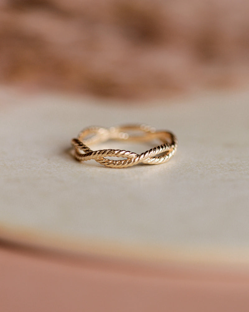 Ring 'Kordel Twist' 925 Silber / vergoldet