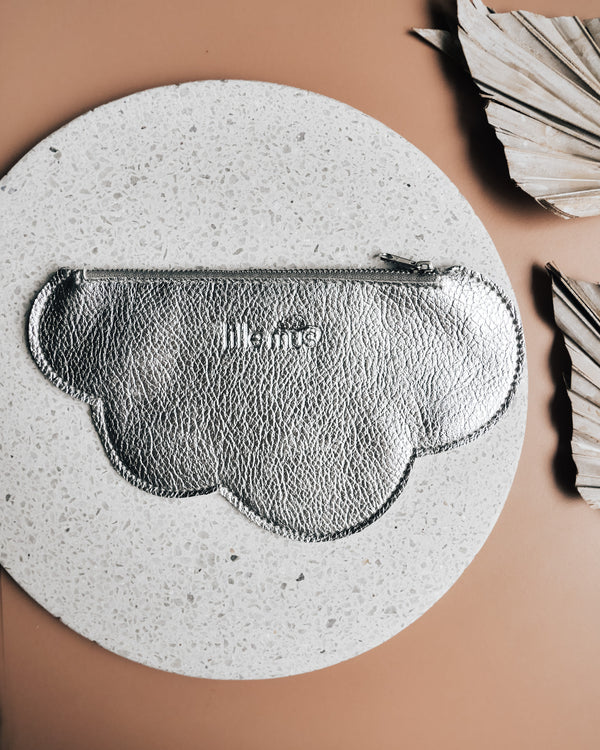 Veganes Täschchen 'Wolke' - Silber aus Kunstleder